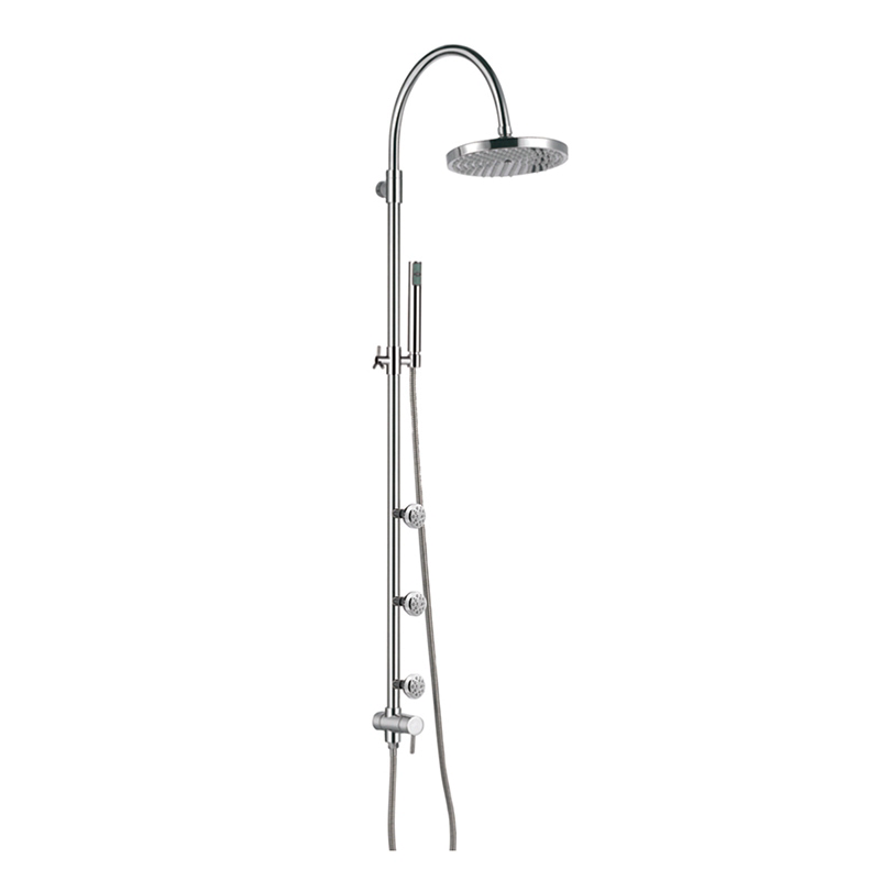 Brass multi Function Chromed Long Shower Column Set including rain shower ,handheld shower and