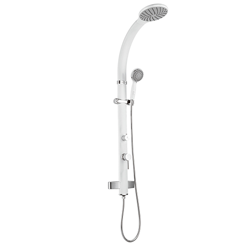 HL-2421W HUALE Aluminium wall mounted shower panel White Multi Function Shower Panel for Bathroom