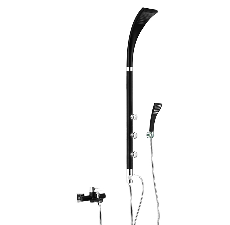 HL-2207B Huale Multi-Function Shower Panel in Al material with Rainfall Massage Jets Hand Shower and side body spray for Home Hotel Resort