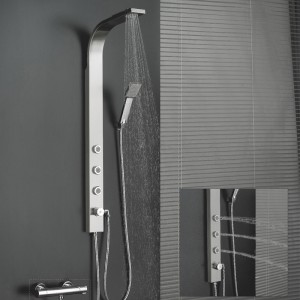 HL-2322 Huale Multi-Function Slim Shower Panel in stainless steel 3014 material for Bathroom