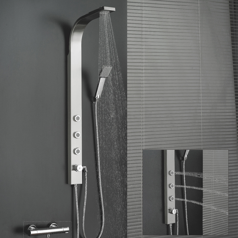 HL-2322 Huale Multi-Function Slim Shower Panel in stainless steel 3014 material for Bathroom